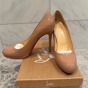 Louboutin New Simple Pump 120 in Patent Nude